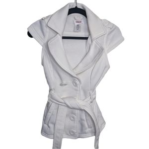 Bongo White Short Sleeve Button Down Jacket M 🤍